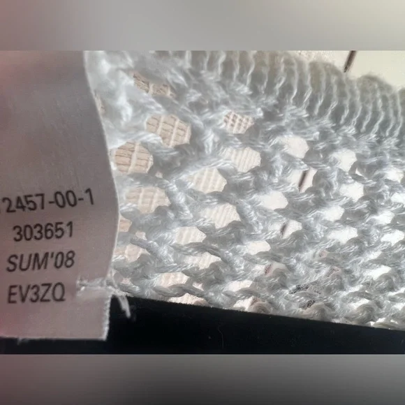 Gap summer white cotton crochet fishnet half sleeve top / tunic / dress coverup - Picture 7 of 9